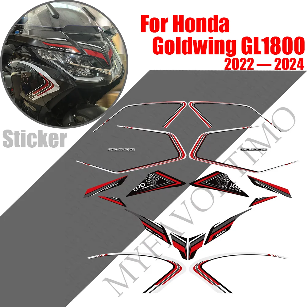 

For Honda Goldwing Gold wing 1800 F6B Tour Motorcycle Fuel Tank Pad Sticker Moto PVC Decals GL1800 2022 2023 2024