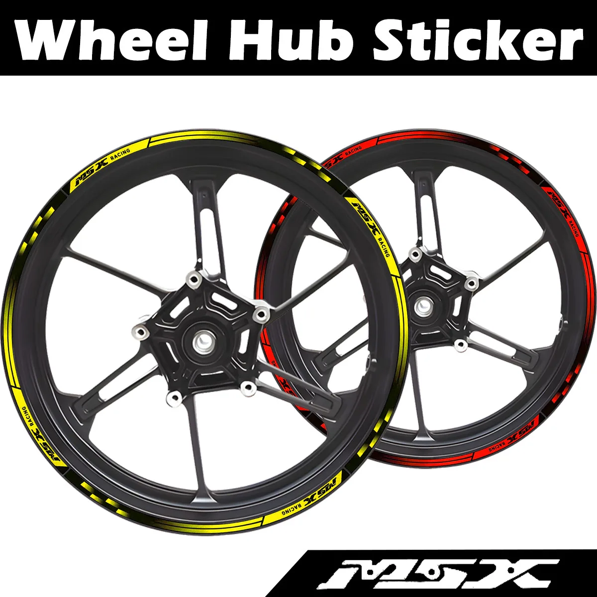 For Honda MSX-125 MSX 125 Grom Motorcycle Wheel Rim Stickers Reflective Hub Stripe Tape Scooter Ring Moto Bike Accessories Decal