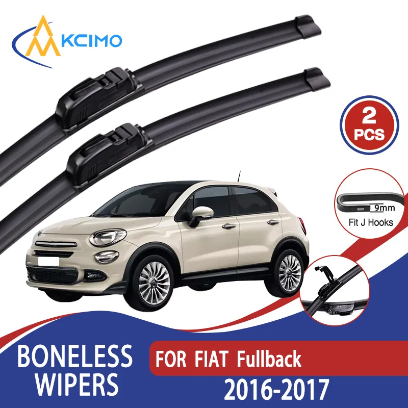 

For FIAT Fullback 2016-2017 Car Wiper U-type Soft Rubber Boneless Wiper HD Quiet Durable Automotive Wiper 22"+18"