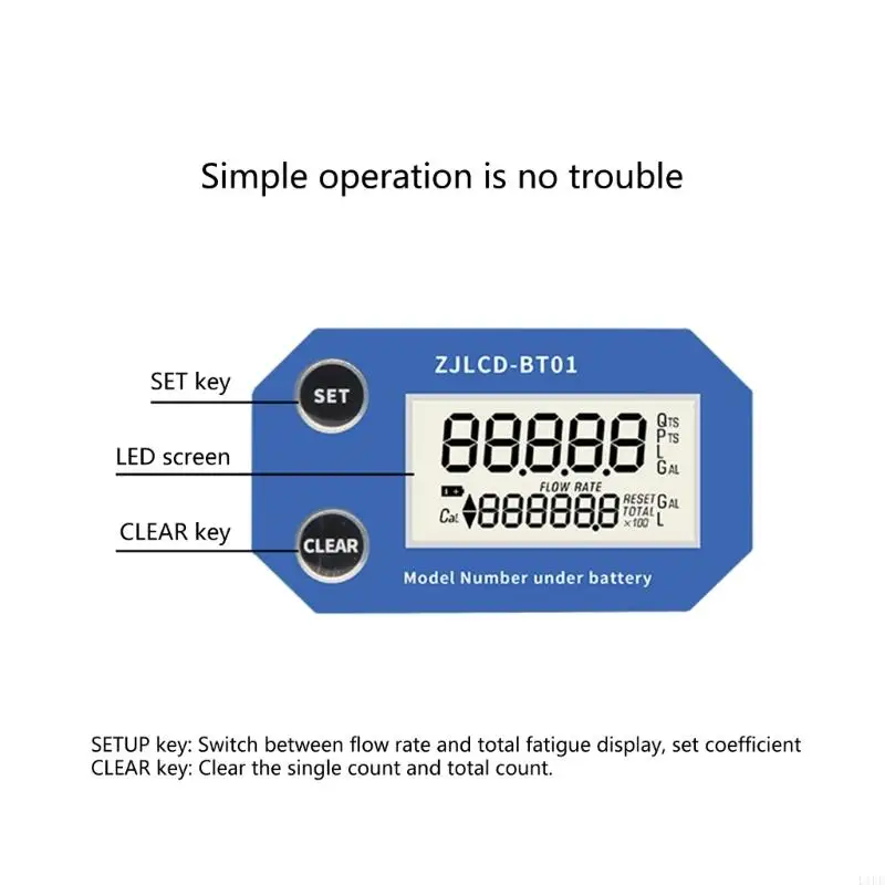 L1EE Digital Turbines Flowmeter Suitable For Farm & Garden Irrigation With LCD Display Measure Water Petrol Kerosene Methanol