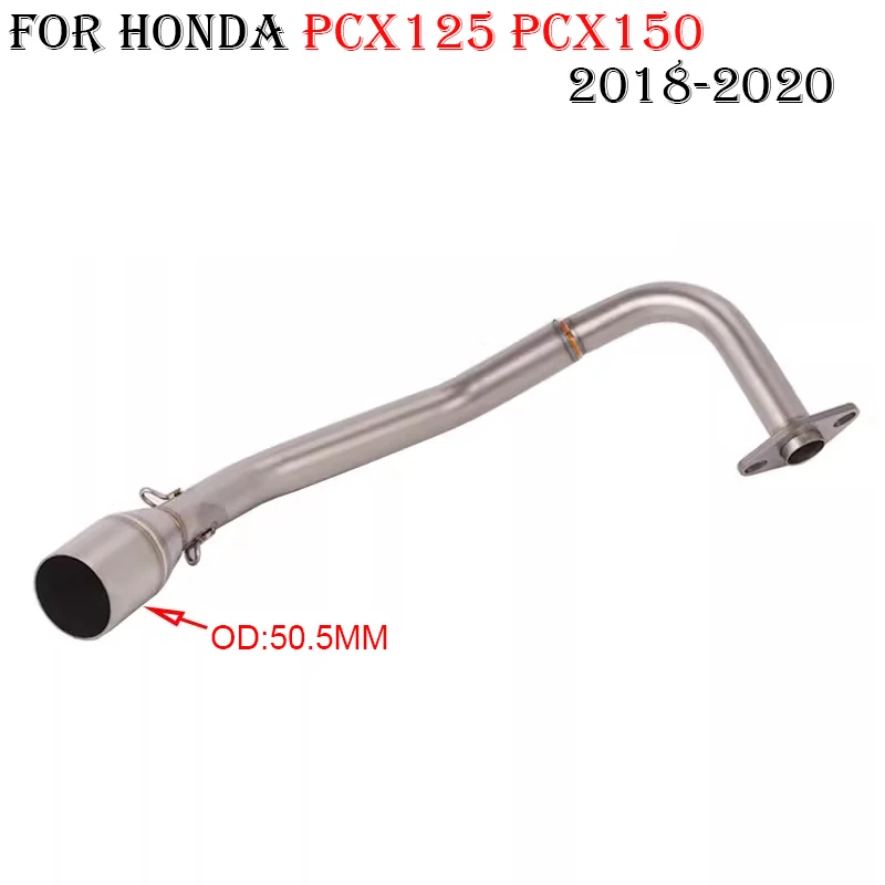 Slip On For Honda PCX 125 150 PCX125 PCX150 2018 - 2020 Motorcycle Systems Escape Exhaust Modify Front Link Pipe 51MM Muffler