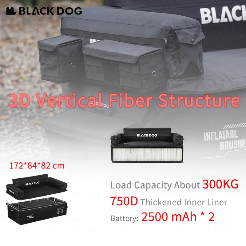 BLACKDOG EXT Automatic Double Inflatable Sofa Built-in Pump Portable Camping Leisure Air Mattress Bed Drop-Stitch Construction
