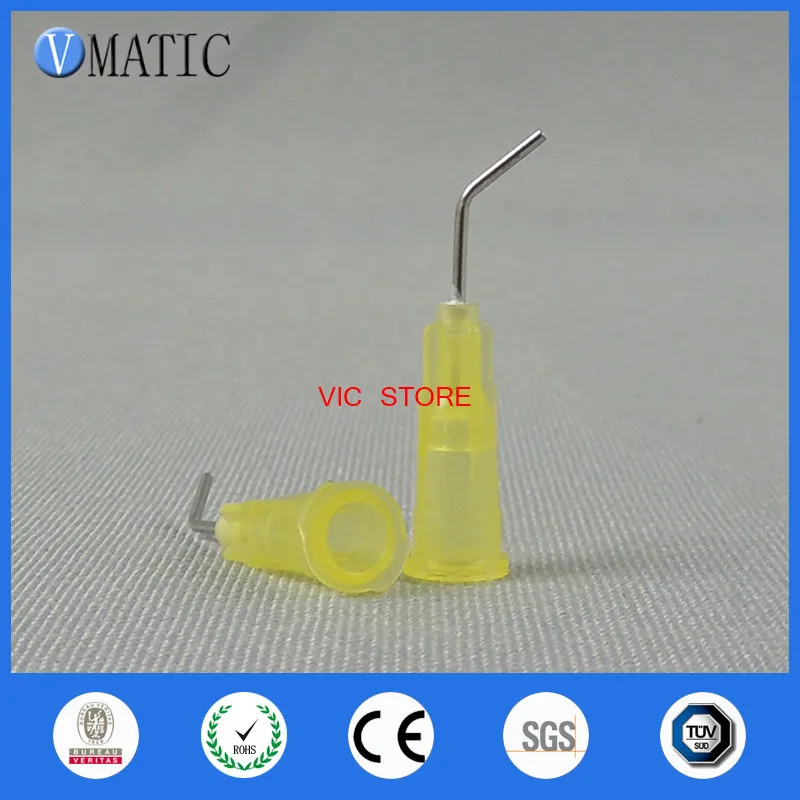 

High Quality 100 Pieces 20G 45 Bent Degree 0.5'' Glue Dispensing Needle Bayonet Type Dispenser Needles 1/2 Inch