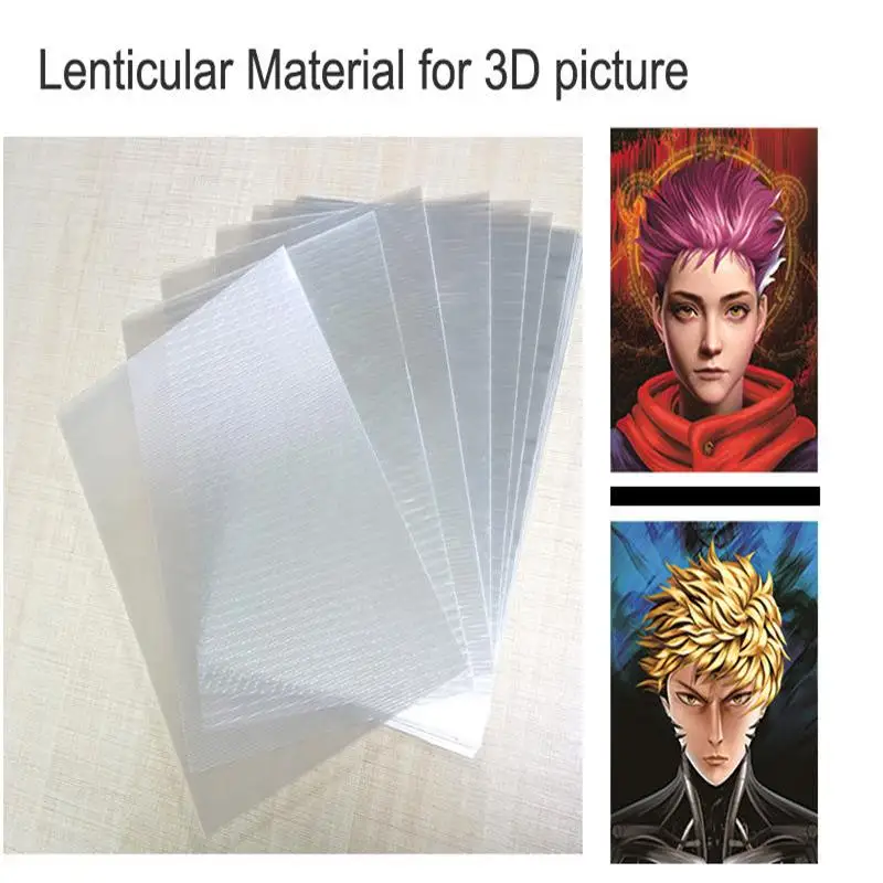 10 Pieces 50 LPI & 75LPI &100LPI &160LPI Lenticular Film Sheets for 3D Photo Making Lentitular Film