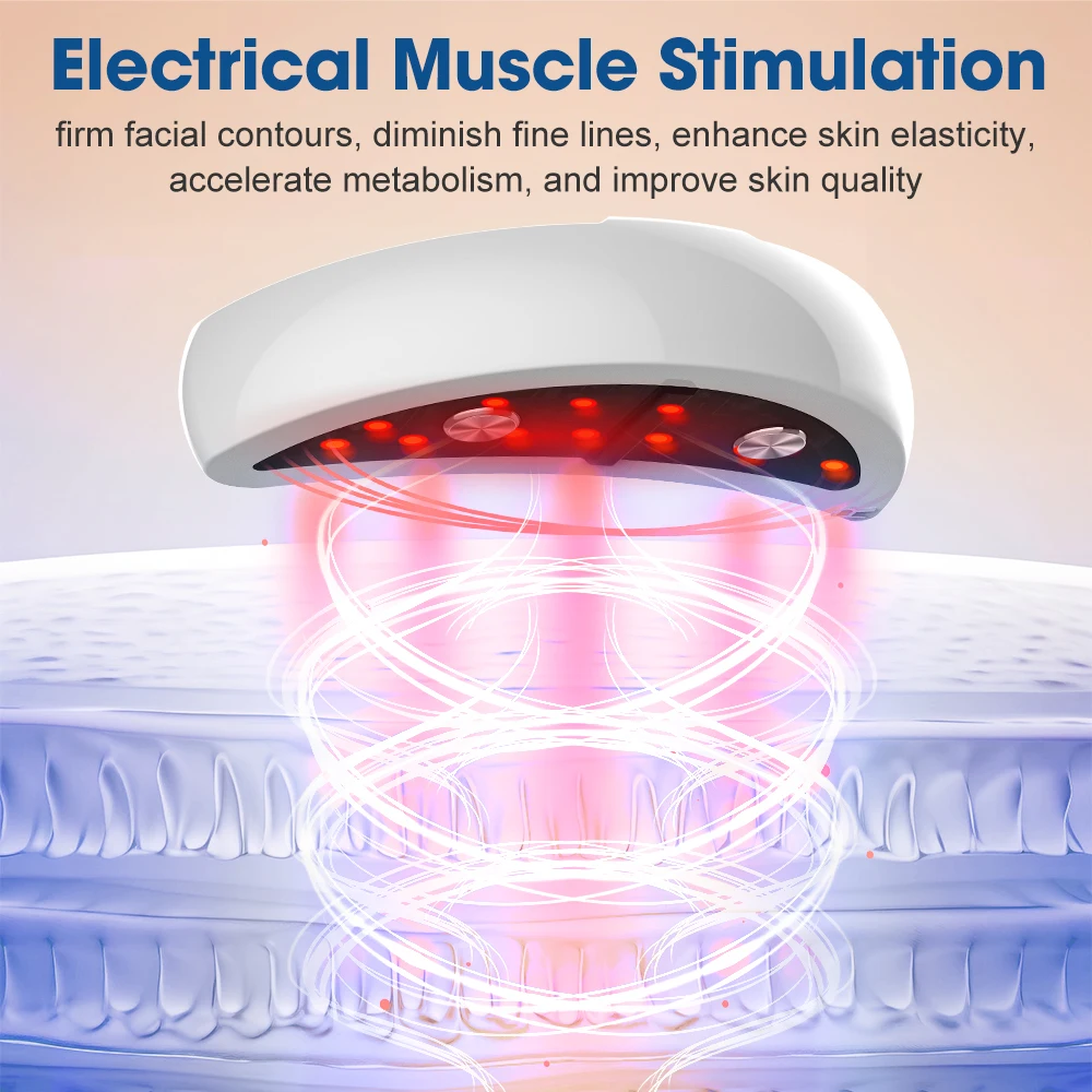 Eye Facial Massager Beauty Device Vibration 3 Levels EMS Instrument Dark Hot Circle Relieve Infrared Hot Compress Eye Firming
