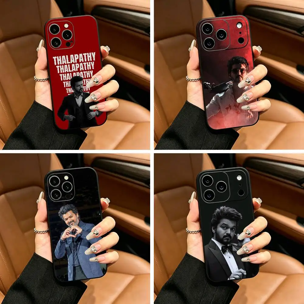 

Thalapathy Vijay India Phone Case For iPhone 17,16,15,14,13,12,11 Pro Max,16Plus,XS Soft Black Cover