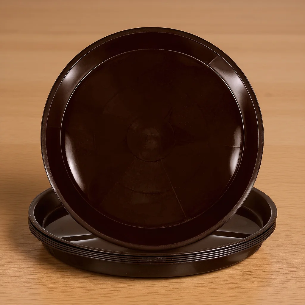 

5Pcs Flower Pot Trays Plastic Round Saucers with Raised Edge for Indoor Outdoor Garden Plants Home Decor Drainage Protection