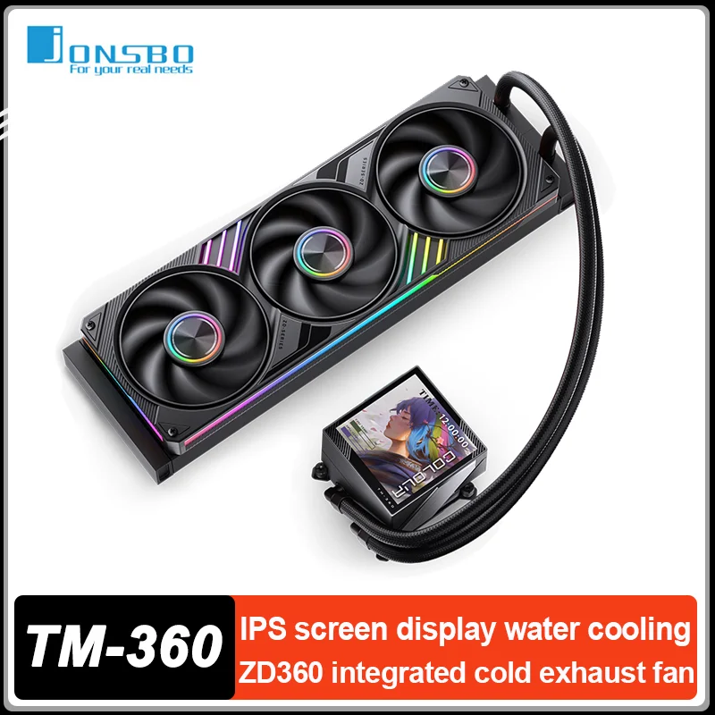 Jonsbo TM-360 ARGB AIO Liquid Cooler 3.95-Inch Screen Aluminum Cold Head LGA1700 AM5
