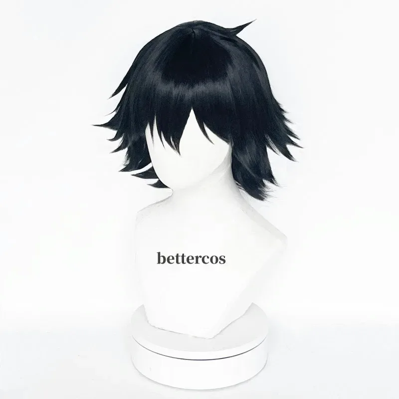 New Ranpo Edogawa Cosplay Wig Short 30cm Natural Black Heat Resistant Hair Anime Cosplay Wigs + Wig Cap MGVHGF7FDGGH2025