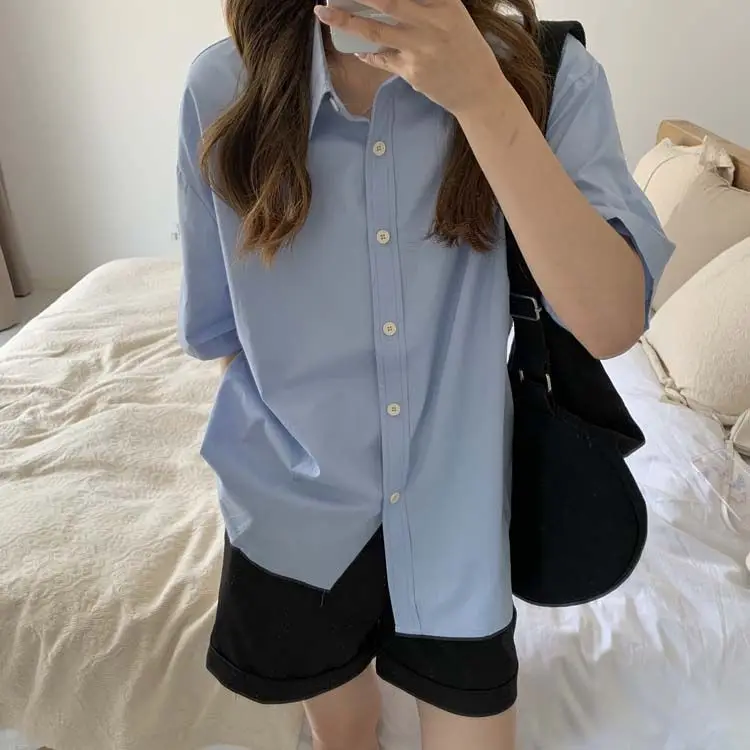 Koszule damskie w kwiaty na wiosnę, kołnierzyk Piotrusia Pana, bufiaste rękawy, plisowana obszycie, na wakacje, styl kawaii lub do noszenia na co dzień.