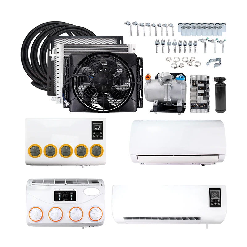

12V 24V Universal Auto Electric Air Conditioning Wall-mounted Compressor Conditioner for Car Van Street Rod Hot Classic A/C Cond