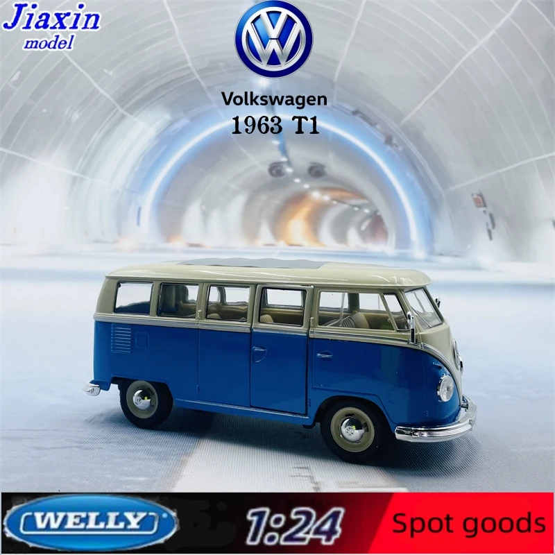 

Welly 1:24 Volkswagen 1972 T2 Bus 1963 T1 Bus Van Simulation Alloy Car Model