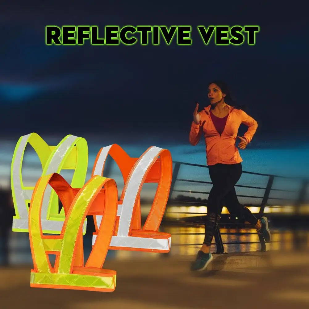 V-type Reflective Vest Cycling And Running Safety Vest Vest Mesh Reflective Above M Visible Vest 200 L0J6