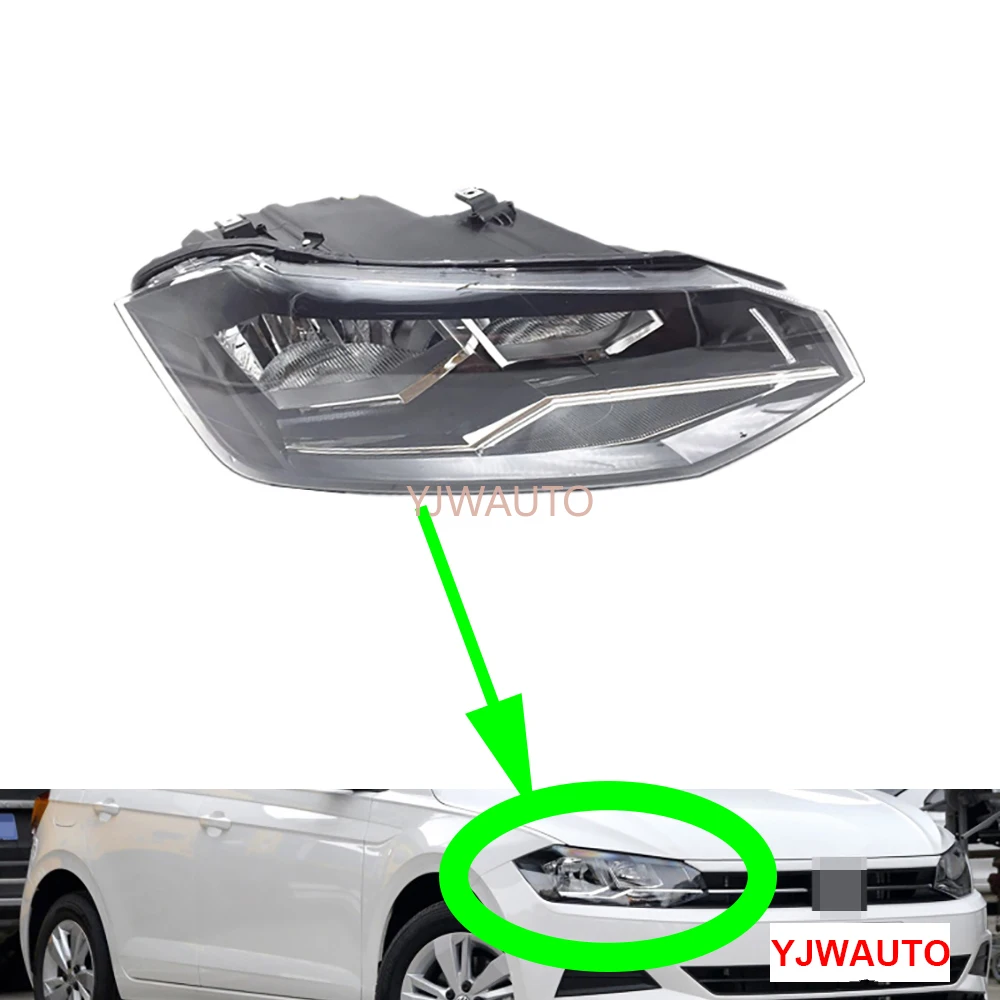 For VW Polo 2018 2019 Car Headlight Assembly Headlamp with Day Running Lamp Replacement Front Whole Auto Light Assembly