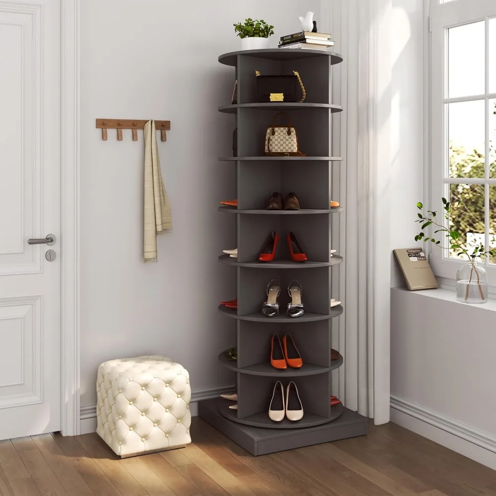 

7 Tiers Spinning Shoe Rack, Rotating Shoe Rack Tower, 360° Rotating Free Standing Shoe Rack, Revolving Lazy Susan Shoe Organizer