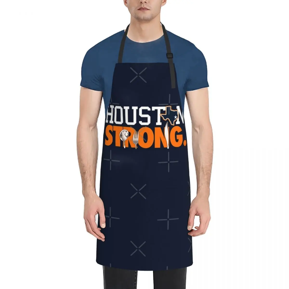 

HOUSTON STRONG. Waterproof Kitchen Apron For Women/Men With Pockets Work Restaurant Shop Waiter Work Uniform