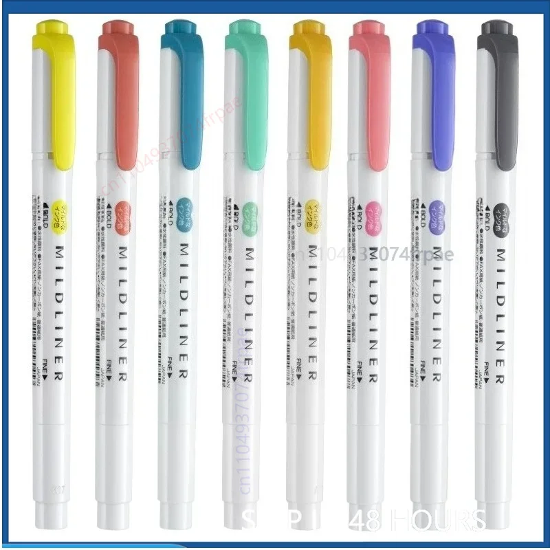 For Zebra WKT-7 Dual Tip Mild Tone Highlighter Pen Chisel&Fine Tip Colored Marker Office School Note Organizer Stationery(5PCS)