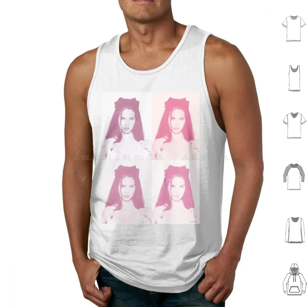 Lana Del Rey Pattern Tank Tops Print Cotton Usa America Music Lana Del Rey Lana Del Rey Ultraviolence Lana Del Rey Nfr