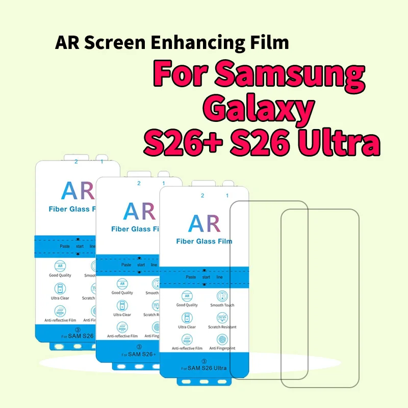 

2 упаковки антибликовой прозрачной HD-пленки AR для Samsung Galaxy S26 Ultra S26+ с функцией AR, улучшающей качество изображения, защитная пленка для экрана S26+ S26