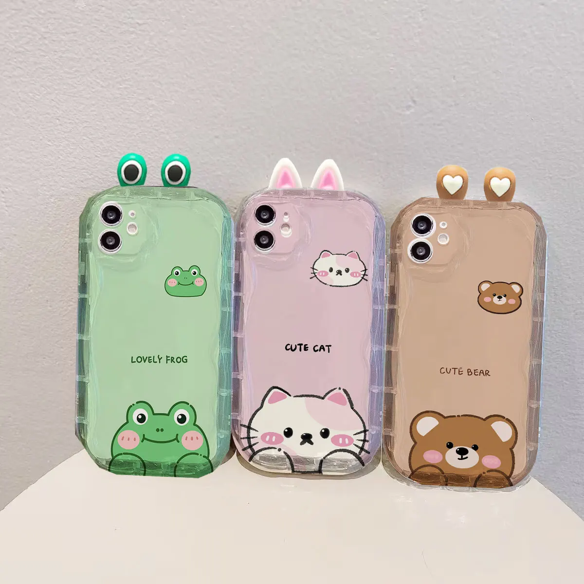 3D Eear Pink Cat Bear Cover For Google PIXEL 10 9 8 7 PRO XL 8A 7A PIXEL9 PIXEL8 PIXEL8A 5G  Cute  Soft INS Phone Case