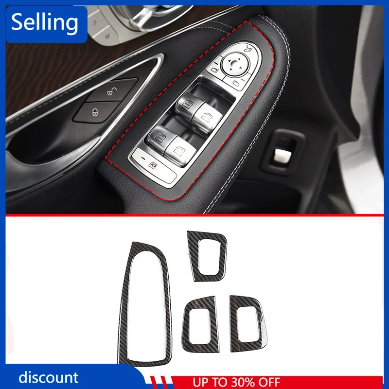 

For Mercedes Benz C Class W205 GlC X253 2015-2018 Car Interior ABS Window Lift Button Cover Trim Accessories Left Hand Drive