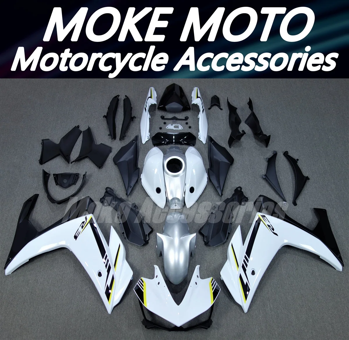 

Motorcycle Fairings Kit Fit For R25 R3 2014 2015 2016 2017 2018 Bodywork Set ABS Injection New White