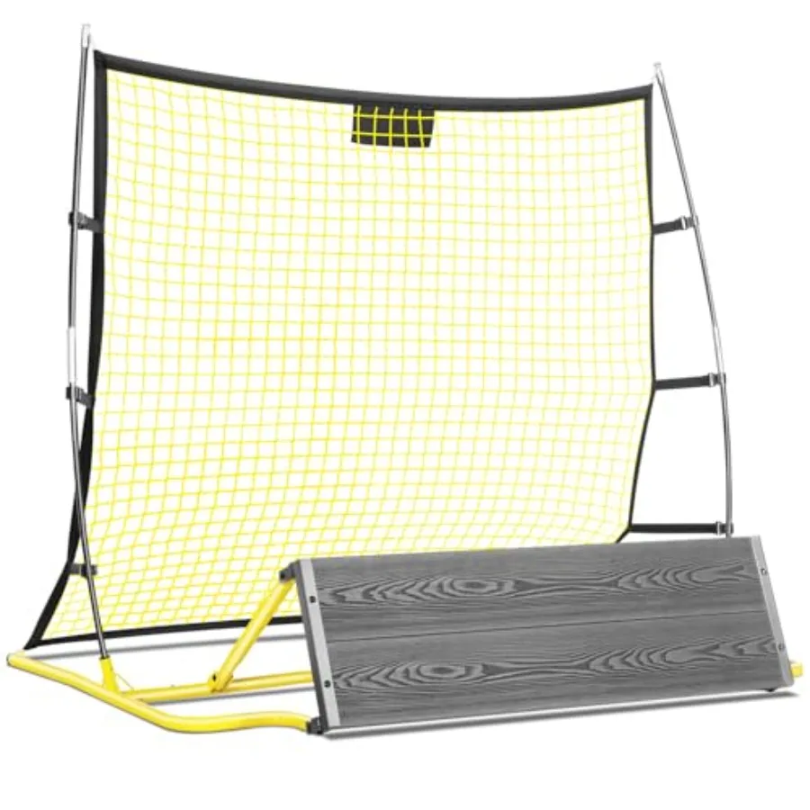

2 in 1 Soccer Rebounder Net and Board, Dual-Sided Rebounder for Solo/Team Practice, High-Bounce Soccer Bounce Back Net for Pass