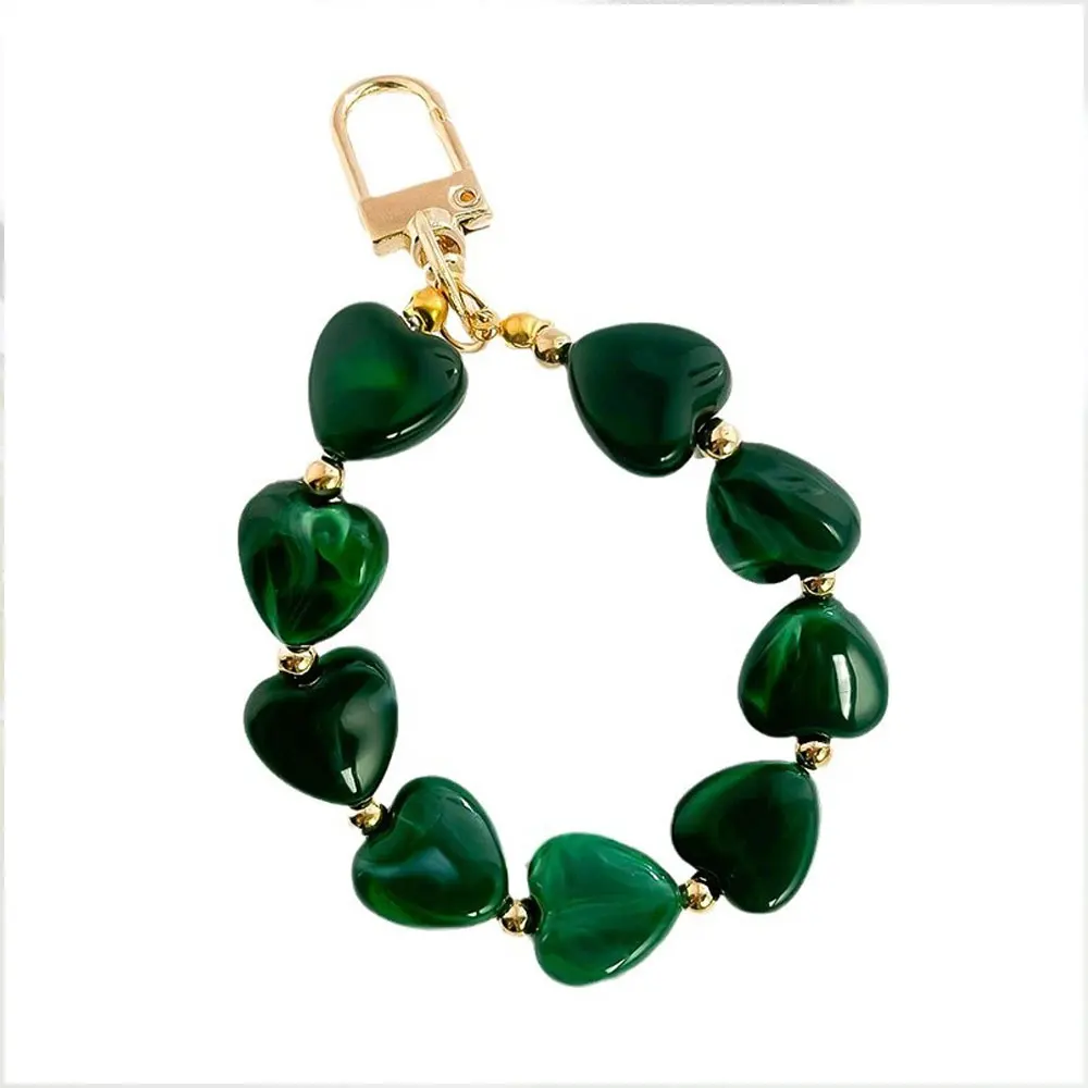 A Light Luxury Acrylic Resin Heart-Shaped DIY Phone Chain, Phone Case Pendant, Phone Chain, Bag Charm, Christmas Small Gift, Keychain