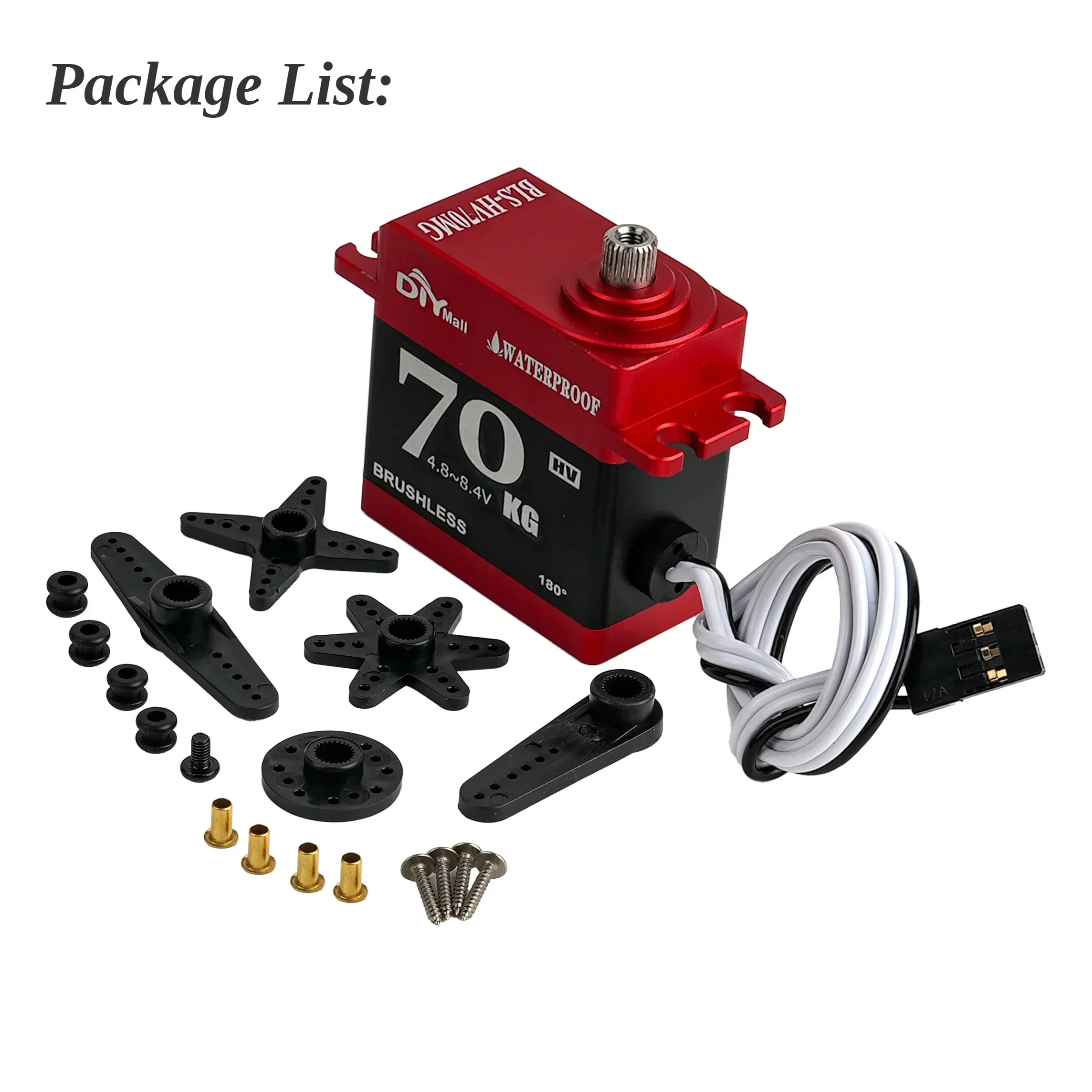 4 Uds 70KG servomotor Digital BLS-HV70MG metal 4,8-8,4 V 180/270 grados impermeable ángulo de alto par controlable para coche RC 1:8