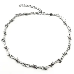 Small Wire Brambles Iron Unisex Choker Necklace Women Hip-hop Gothic Punk Style Barbed Wire Little Thorns Chain Choker Gifts
