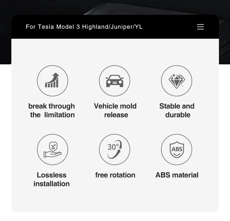 Für Tesla Modell Y Juniper Modell 3 Highland 2025 Auto Schwenk Halter Halterung Tilt Bildschirm Rotierenden Halterung Kit Display Monitor Drehen – Detail 2