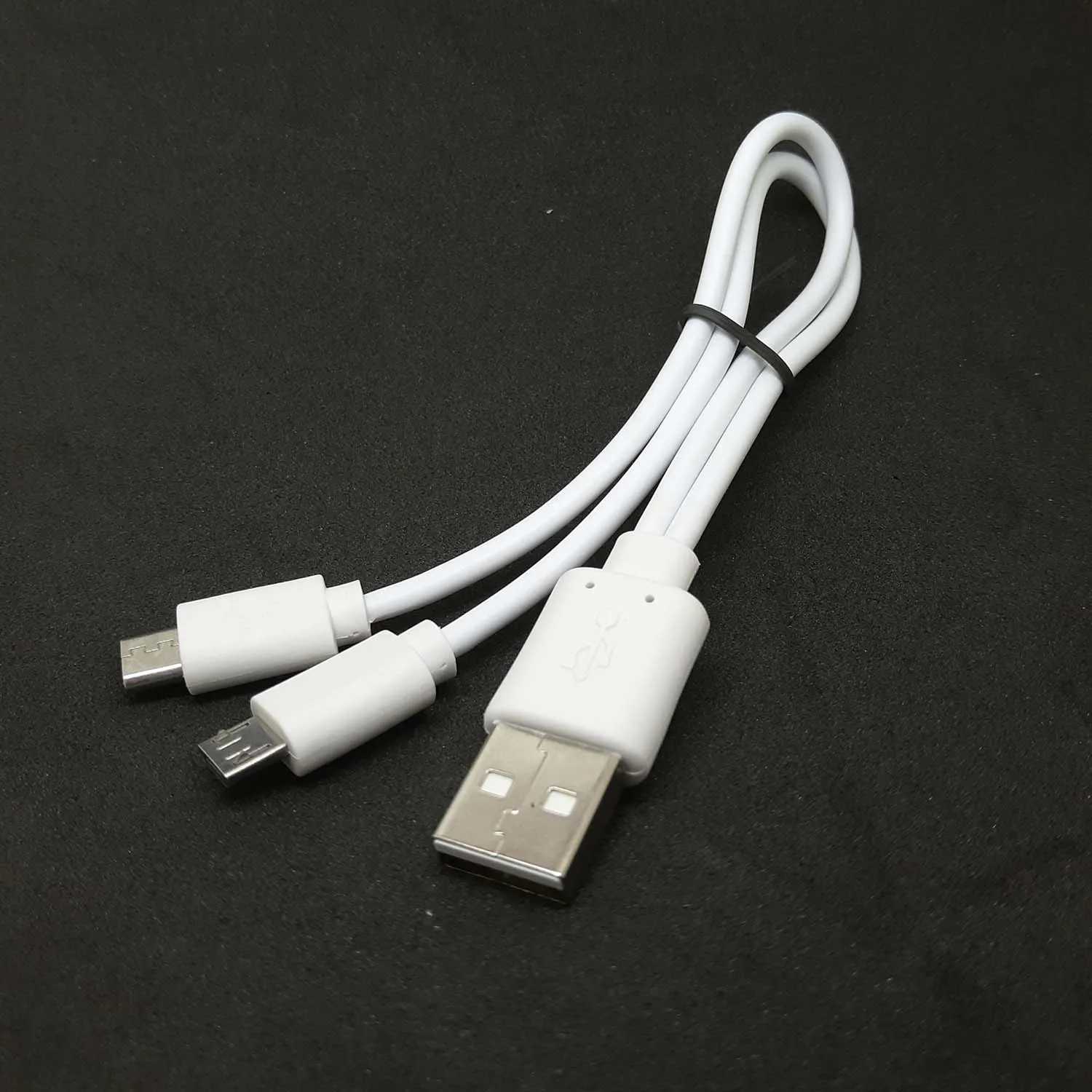 20cm USB Male To Dual 2X Micro Male Wall Charger Sync Power Y Cable Phone