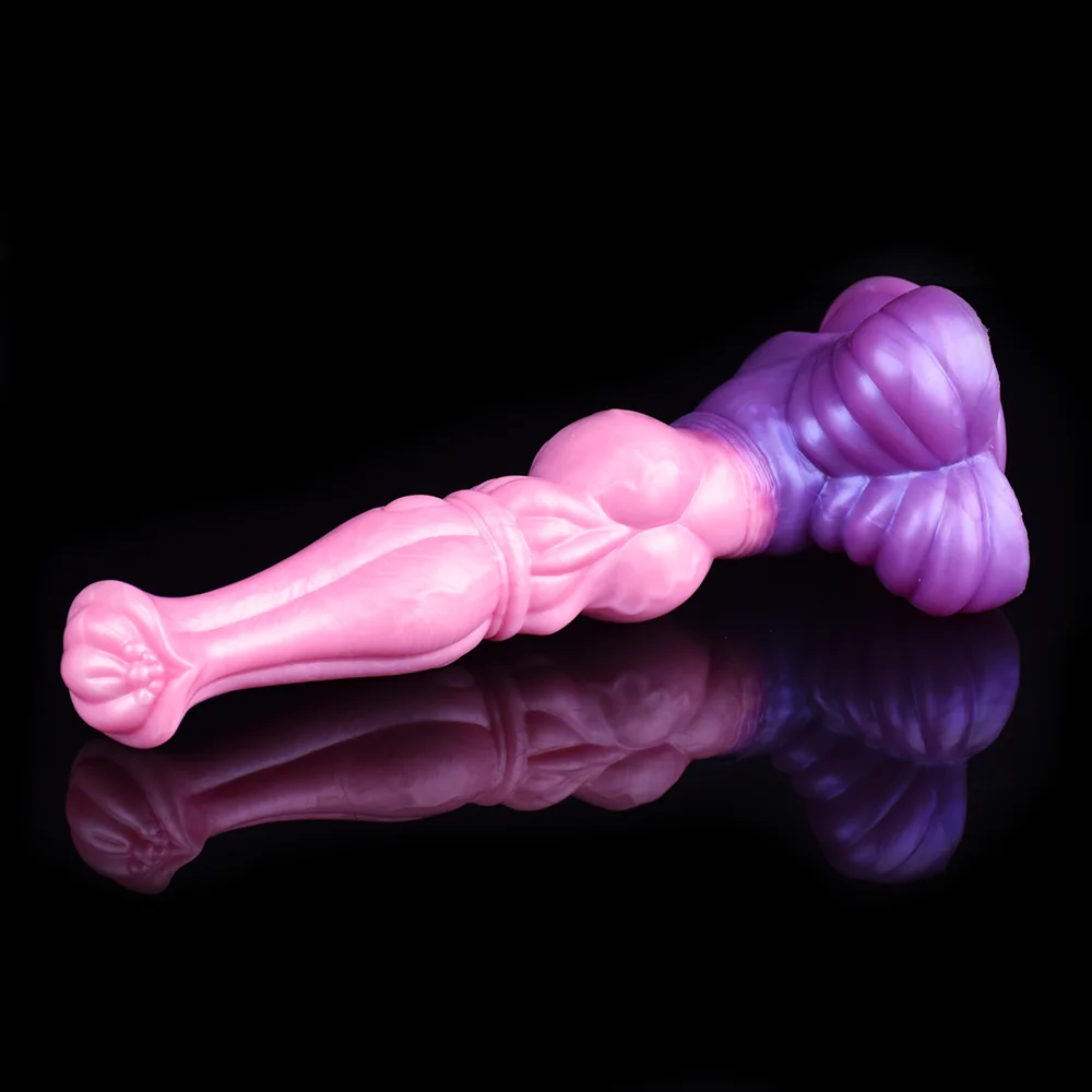 FAAK Fantasy Realistic Horse Penis With Suction Cup Silicone Animal Knot Dildo Multi Color Pink Sex Toys For Women Anal Massage