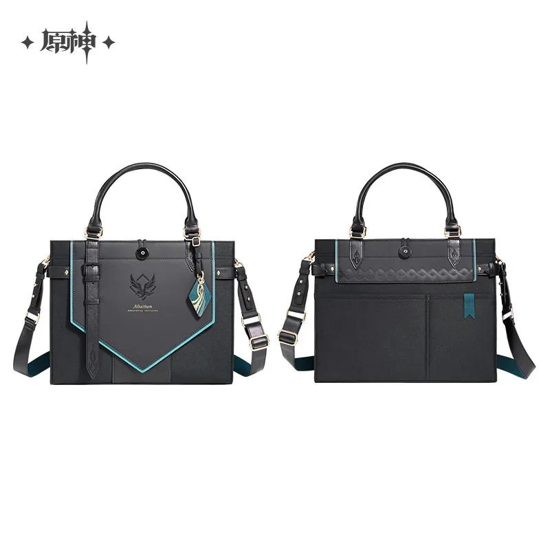 

Genuine Genshin Impact Cospaly Alhaitham Theme Impression Series PU Tote Bag Large Capacity School Bag Halloween Gifts