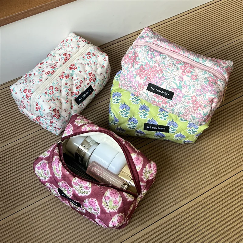 2025 خمر الأزهار الغرور حالة الحلو الجاكار ماكياج مخلب المرأة انغلق مربع الحقيبة الرجعية مستحضرات التجميل أدوات الزينة المنظم أكياس #2