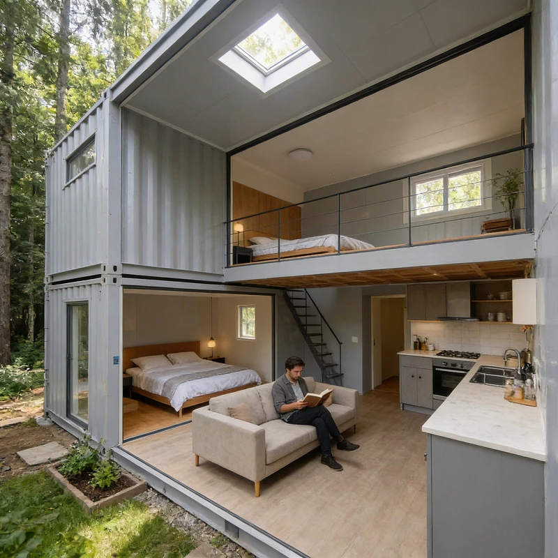 Customized Light Steel Structure Prefab Container House 2 Bedroom Tiny Home Hot Sale Luxury Expandable Container House