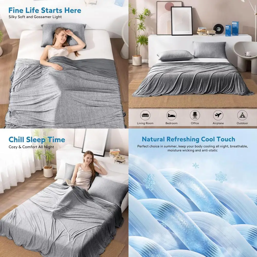 

Летнее легкое дышащее одеяло, двустороннее охлаждающее, идеально для тех, кто страдает от жары, 60x80 дюймов, черное