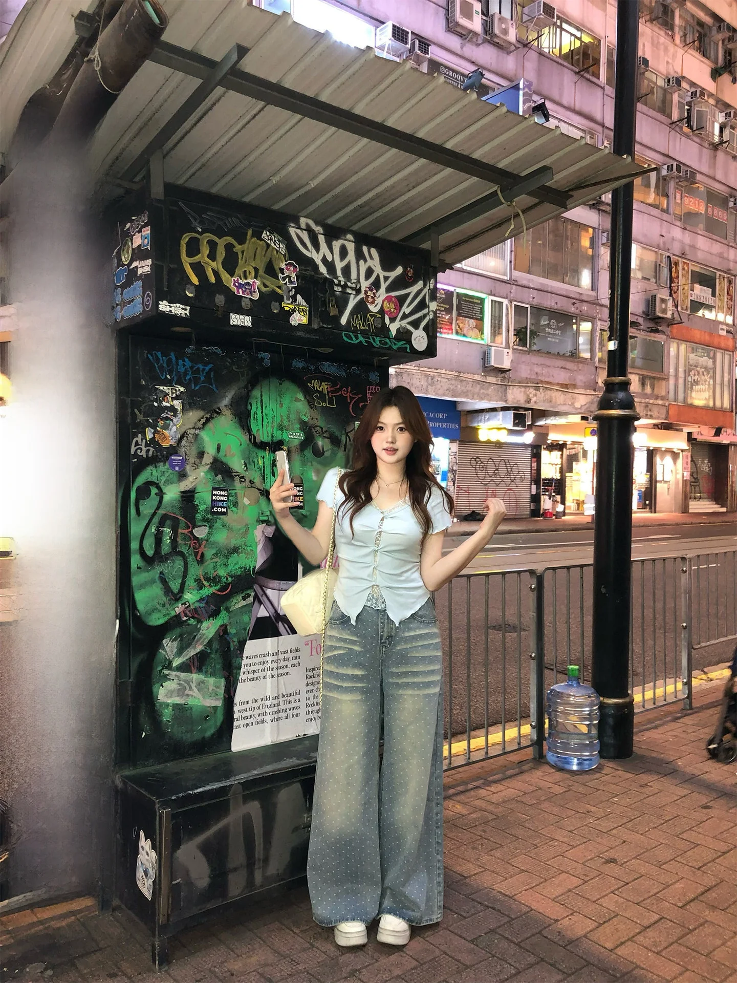 

Spring Summer Polka Dot Straight Leg Jeans Women's plus Size Casual Cotton Breathable Comfortable Washed out Denim Skinnies