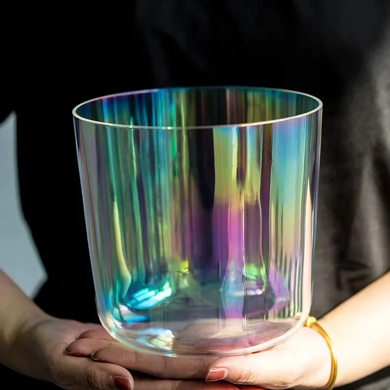 Set of Seven 6‑8 Inch Quartz Crystal Singing Bowls 440Hz & 432Hz for Sound Healing Meditation Yoga Music Therapy Sound Bath