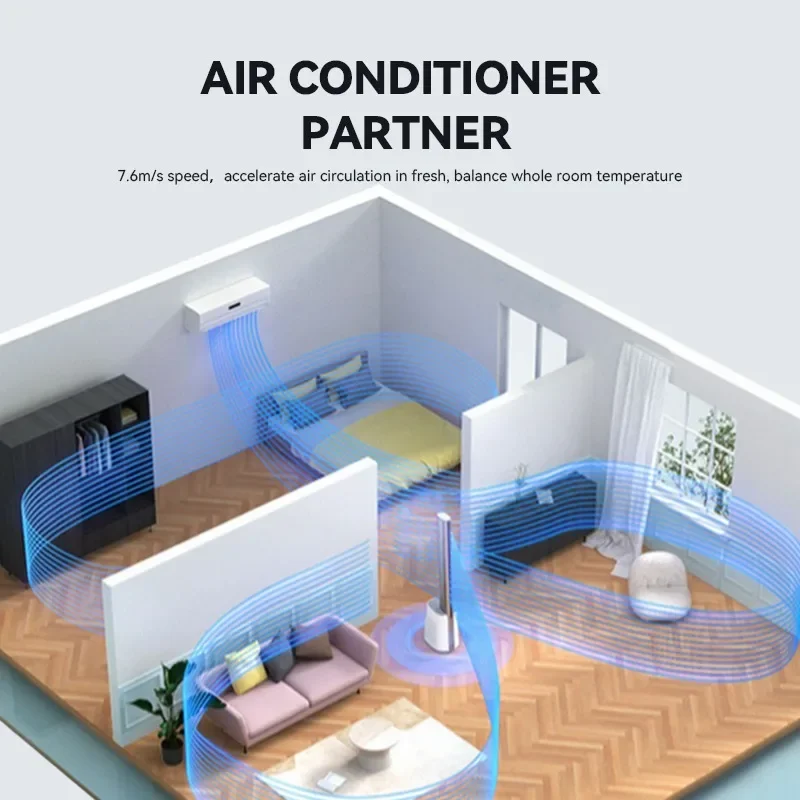 Smart Home Tuya Wifi 42 Inch Vaneless Electric Bladeless Fan Air Circulation Cooling Floor Tower Fans With Remote Control