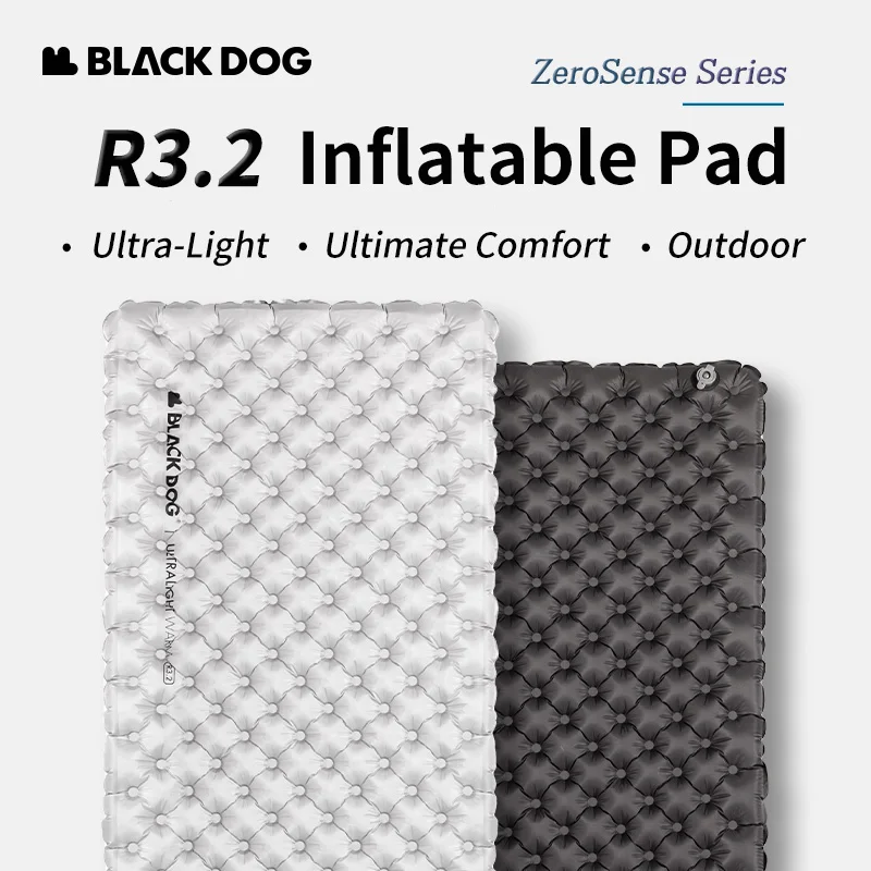 BLACKDOG Camping-Schlafmatte, Aufblasbare Luftmatratze für Outdoor-Zelt & Zuhause, Tragbare Bodenmatte mit Kissen für Solo-Reisen