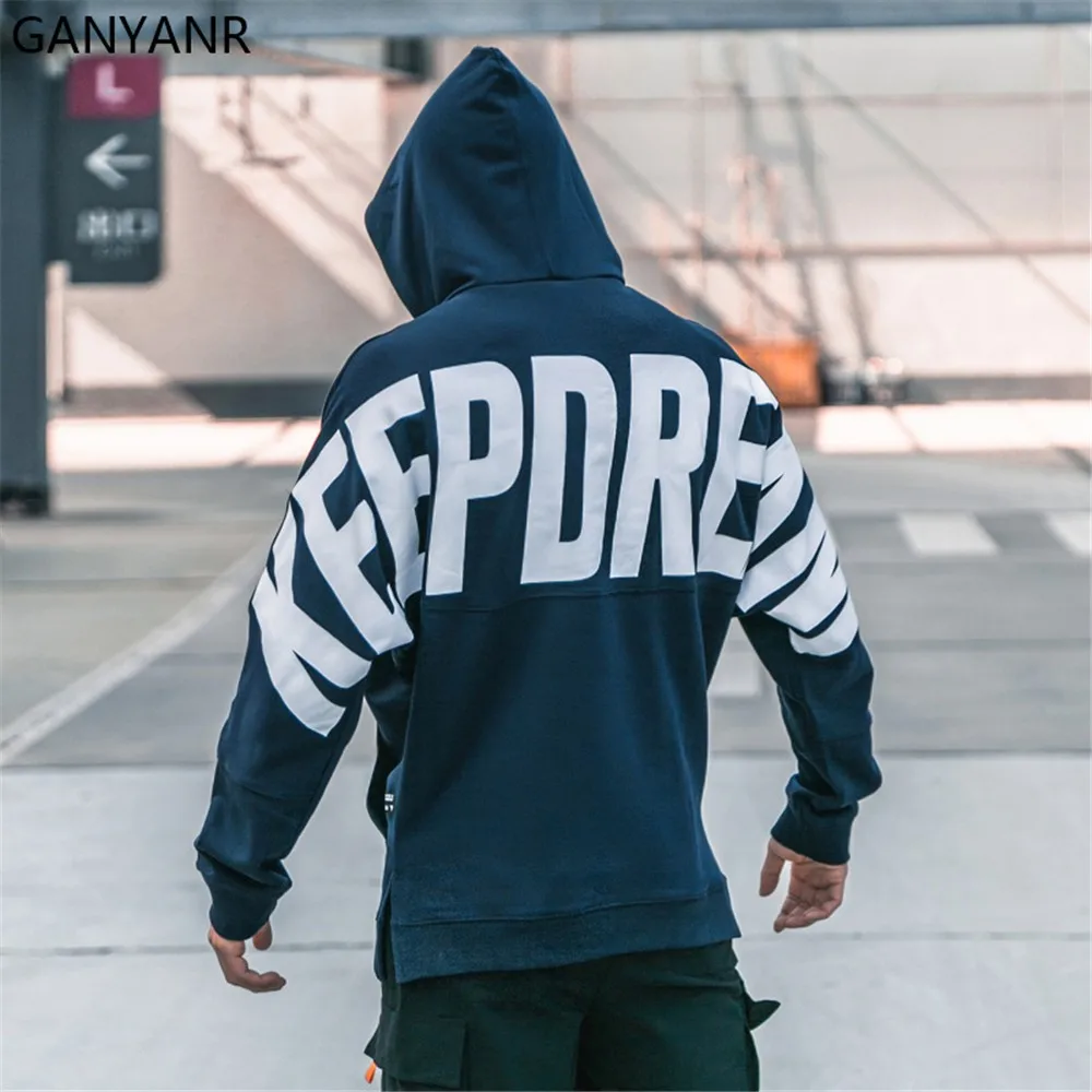 

GANYANR Sweater Hoodie Men Tracksuit Basketball Sport Sportswear Gym Training Coat Running Workout Tennis Loose Exercise Fitness