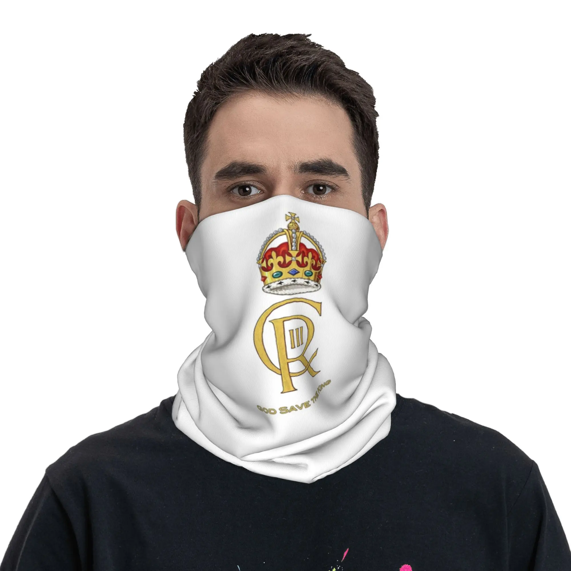 

Charles III Royal Cypher, King Charles III, Charles Rex Bandana Neck Cover Printed Face Scarf Multi-use Headwear Riding