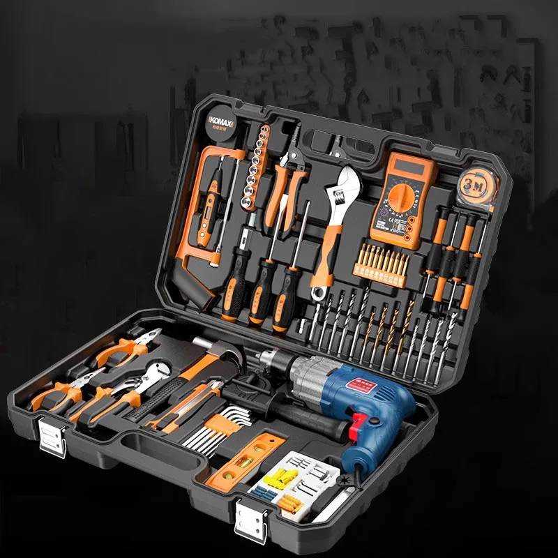 Electrician Carpentry Toolbox Metal Plastic Hand Movement Multifunctional Kit Set Waterproof Tool Bag Hammer Tools Packaging