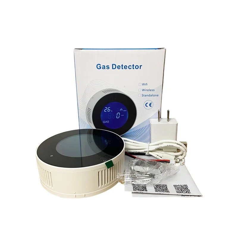 Capteur d\'alarme de gaz naturel intelligent, compteur de gaz GPL combustible, Tuya, Wifi