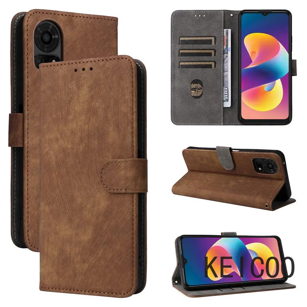 

Модный ретро-корпус для TCL 40 40R 50 403 405 406 408 502 505 SE LE XL 5G, откидная крышка, противоугонная щетка, слоты для карт, чехол для телефона