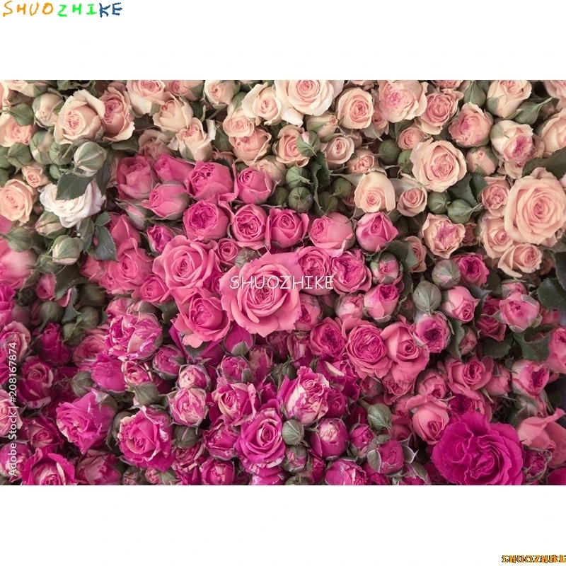 SHUOZHIKE тонкая ткань День святого Валентина фон для фотосъемки реквизит любовь сердце роза стена фотостудия фон QRJJ-03