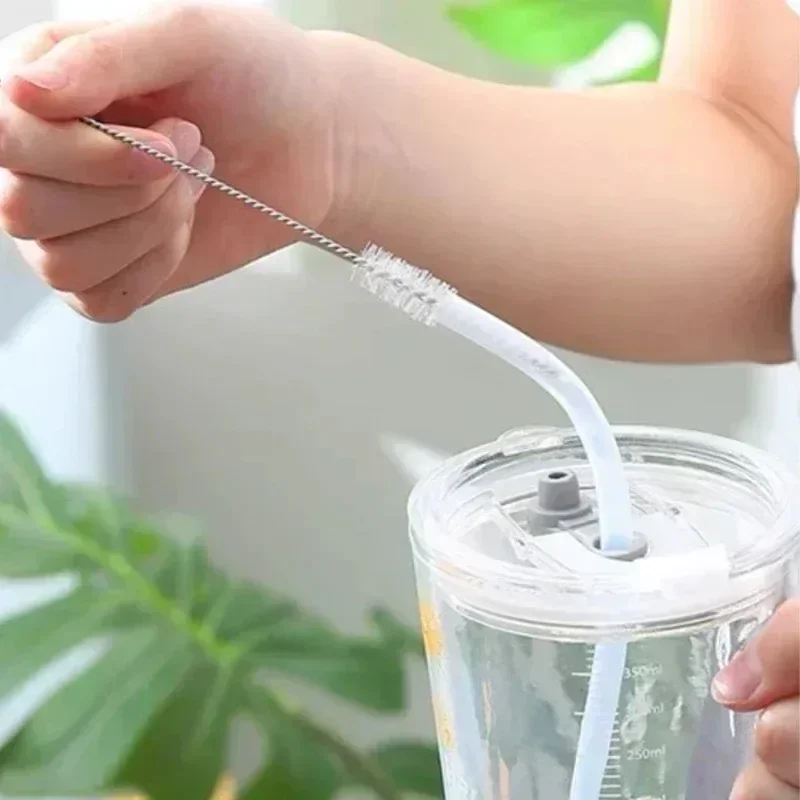 Wholesale Drinking Straw Cleaning Brushes Stainless Steel Long Handle Nylon Brush Kits Baby Cup Bottles Keyboard Cleaning Tools