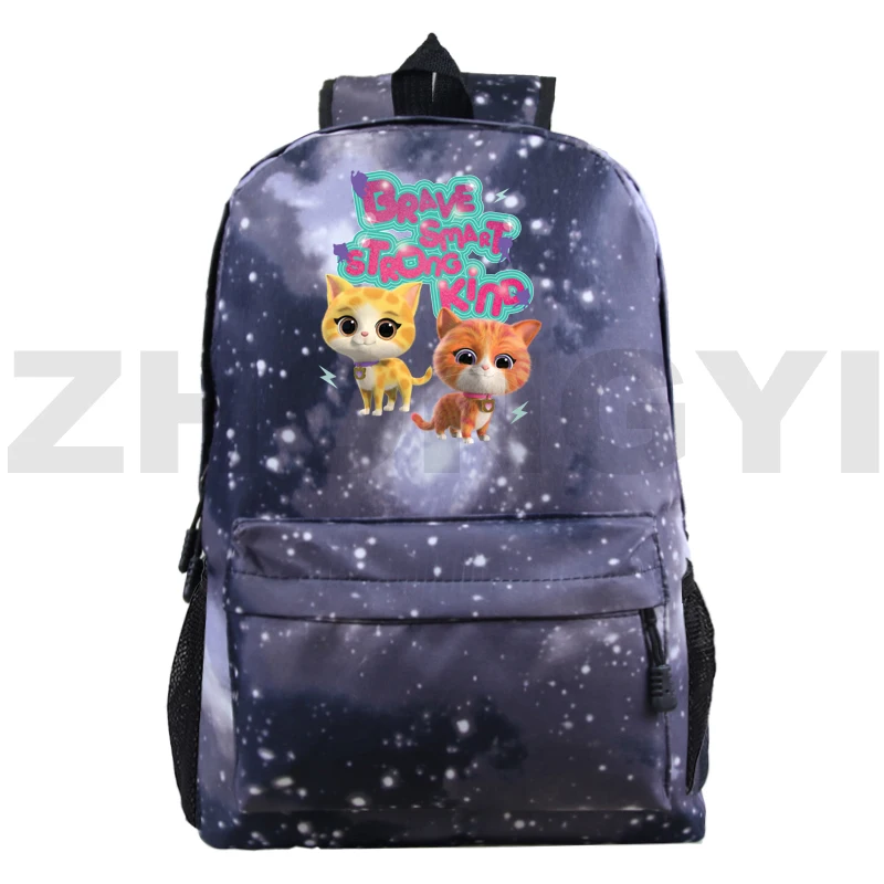 Kawaii SuperKitties o dużej pojemności kobieca torba na ramię chłopców dziewczyny mody Anime plecak z kotem SuperKitties Cartoon mess Bookbag