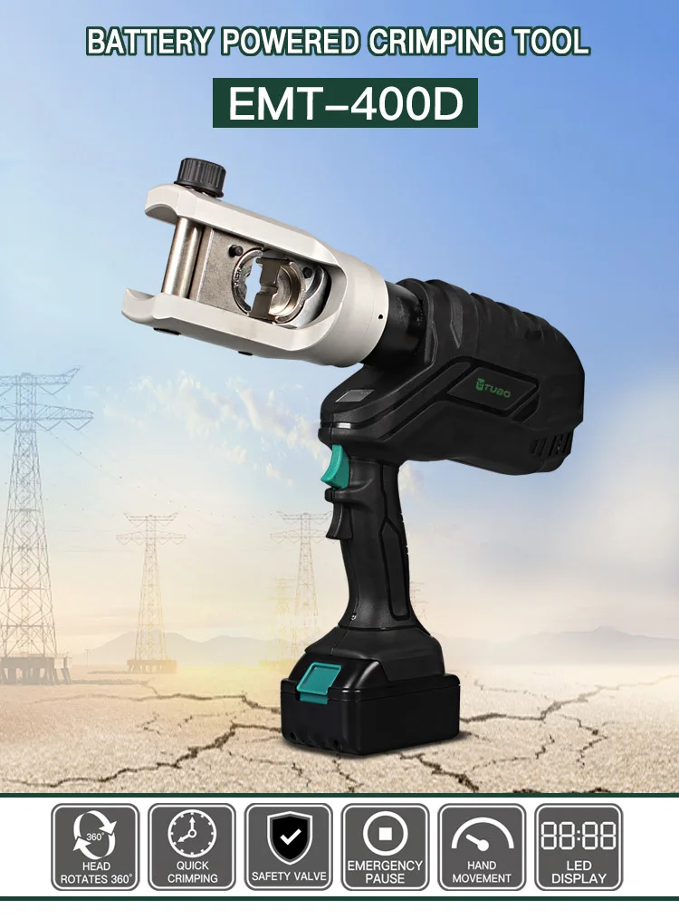 بطارية تعمل بالطاقة كابل العروات كابل أدوات العقص الهيدروليكية الكهربائية أداة قطع الكابلات EMT-400D #4